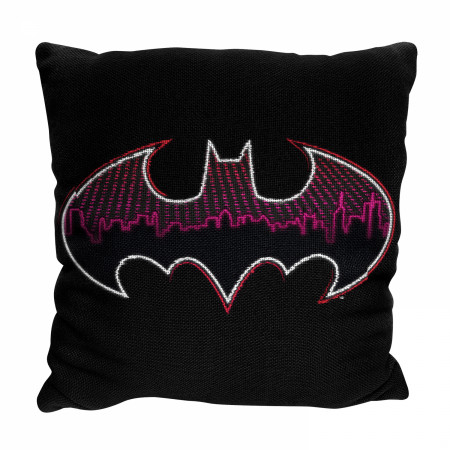 Batman City Skyline Logo 20" Throw Pillow
